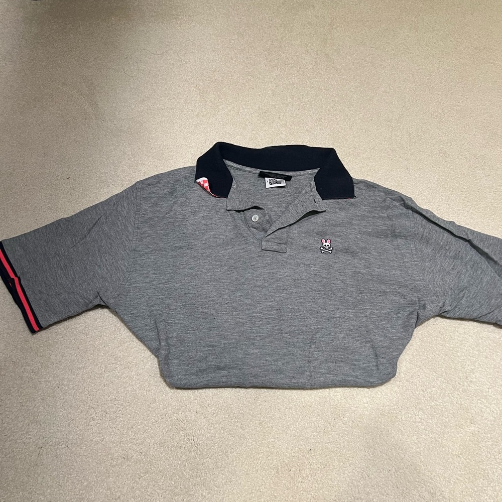 Psycho Bunny Gray and Black Polo Shirt